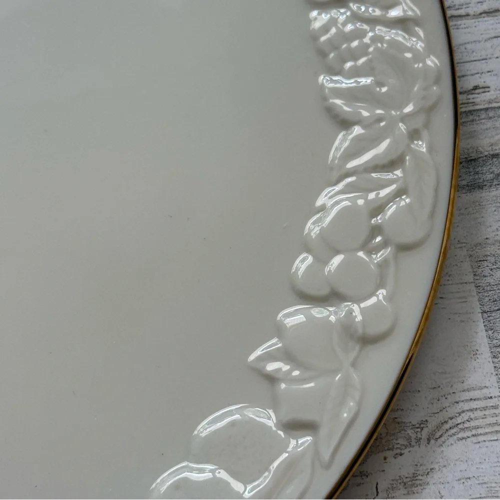 Vintage Lenox Fruits of Life Cake Plate Platter Discontinued